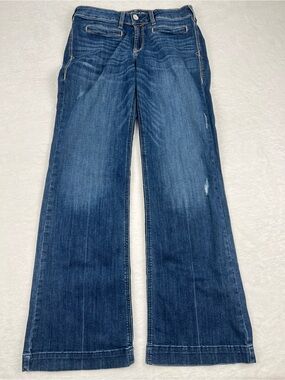 Ariat Trouser Jeans Medium Wash Slight Distress Bootcut Size 31R